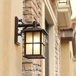Dusk Dawn Outdoor LED Wall Lights Waterproof Exterior Aluminum Sconce Fixtures Sensor Porch Garage Wall Mount 2700K Soft Warm