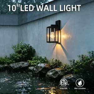 Dusk to Dawn LED Outdoor Wall Light E26 E27 Base ETL Certified Replaceable Bulb Exterior Landscape Decoration Wall Lamp