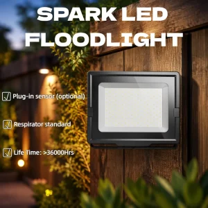 E008EI 300W IP65 Waterproof Aluminum Outdoor Flood Light with 120 Beam Angle and 3-Year Warranty for Garden