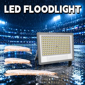 E042 Totem 100W LED Flood Light with 3CCT Switch IP65 90 Beam Angle for Doorway Parking Lot Use