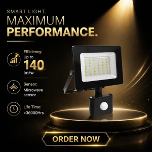 E048EIS 30W Aluminum Sensor LED Flood Light Garden Dusk Dawn Sensor IP65 Outdoor Lighting with Sensor EMC LVD CE CB UKCA