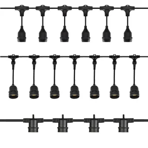E27 LED Outdoor Waterproof Connector Sealing Socket with Line Light String Threaded Lamp Holder Cord for Dragon Fruit Grow Lamp