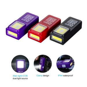 EDC COB LED Flashlight with Side Light Magnetic Base Rechargeable Torch for Camping Hiking Night Running and Emergencies