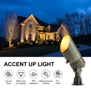 ETL Approved Inground Low Voltage Lighting Landscape Spotlight Garden Lights Outdoor LED IP65 Waterproof Spot Light Cast Brass