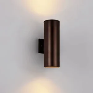ETL Brown Color Garden Gate Outside Lighting Fixtures Exterior Lamp Sconce Wall Mounted Up and Down LED Bulb Outdoor Wall Light