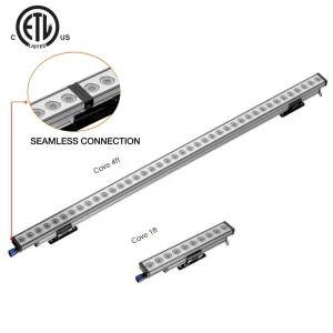 ETL-Certified Aluminum Outdoor Linear LED Wall Washer Light with Seamless Connection IP65 for Buildings, Offices, Gardens, Homes, and Weddings