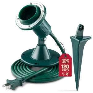 ETL Listed 120V 150W PAR 38 Outdoor Extension Cord Light with Stake & Wall Mount Base