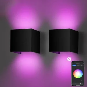 EU Standard Tuya Smart WiFi LED Wall Lamp RGBW Outdoor APP Control Waterproof Sconce Dimmable Light Work with Alexa Google Home