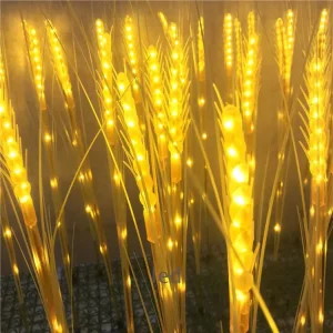 Eco-Friendly Factory Production 15-Piece LED Waterproof Outdoor Lawn Spike Pathway Wheat Light