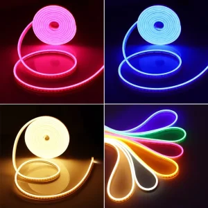 Eco Friendly Non Toxic 8X16 SMD3535 DC12V IP67 RGB Neon LED Strip Purple and Yellow Pure Silicone Flex Indoor Outdoor Use