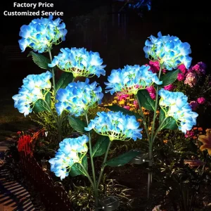 Eco-Friendly Solar Powered Garden Light Solar Hydrangea Flower IP65 Waterproof Outdoor Light for Yard Street Decor
