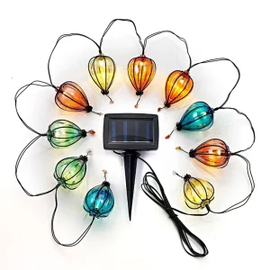 Eco-Friendly Warm Waterproof 10-LED Resin Crafts Solar String Light with Sculpture Design for Outdoor Festival and Garden Decor