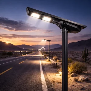 Efficient Integrated LED Solar Street Light IP65 with Remote Control and App Outdoor Lamp for Road and Street