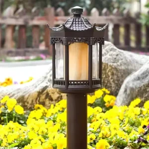 Electric Outdoor Lawn Lights Chinese Style IP55 Rated PC Material for Garden Landscape Villa Courtyard