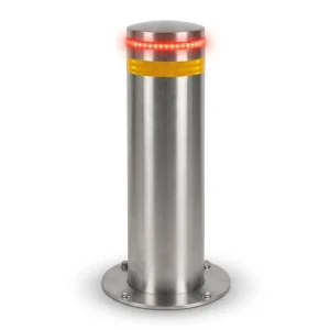 Electric Retractable 304 Stainless Steel Security Bollard with Loop Detector, Remote Control, and LED for Driveways and Parking Lots