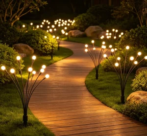 Elegant Outdoor Solar LED Plastic Garden Lights Swaying Firefly Lights IP65 Waterproof Landscape Lighting for Yard Pathway Patio