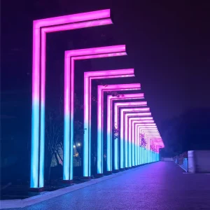 Elegant Stainless Steel Garden Arch Light with RGB LED Outdoor Landscape Path Pillar Lights for Living Space