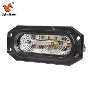 Embedded 58W Offroad LED Worklight 6.0″ Triple Color Warning Strobe 6000LM Flood Beam Driving Lamp for SUV Truck LML-6048DFC