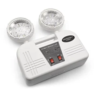 Emergency LED Light Long-Lasting Double Head with over 3 Hours Battery Backup Durable Plastic for Building Use