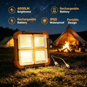 Emergency Light Small Yellow Light Model Large Size Type-C Solar Charging Tri-color Light Warning Light