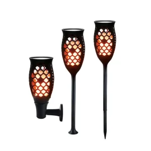 Energy Efficient Solar Flame Torch Light Waterproof LED Garden Path Lights for Outdoor Backyard Landscape Decorations