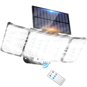 Energy Saving 270° Wide Angle Solar Outdoor Light Motion Sensor Waterproof Intelligent LED Floodlight for Garden Garage Yard