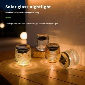 Energy Saving Durable Solar Powered Glass Jar Light for Outdoor Home Garden Decor