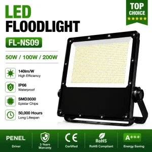 Energy Saving IP65 Waterproof Warranty 100Watt Slim LED Reflector Flood Light for Garden