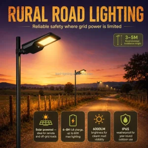 Energy Saving Solar LED Street Light Outdoor IP65 Waterproof V0 Fireproof Material 3 Years Warranty for Municipal Road Project