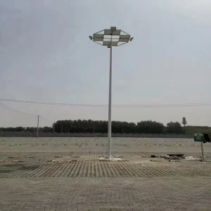 Energy Saving Solar Powered Metal High Mast Pole 18m 22m IP65 Solar LED Light 10 Year Warranty for Industrial Park Toll Station
