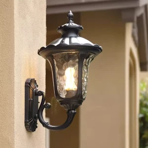 European Antique Style Garden Outdoor Wall Lamp Waterproof Fancy Sconce with 12W LED Aluminum Base Cylinder Shape