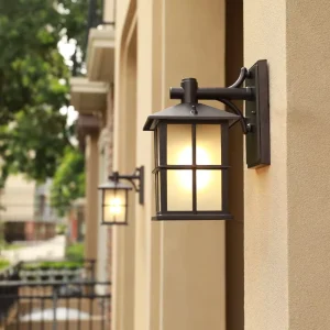 European Antique Style Outdoor Aluminum Wall Lantern Waterproof LED 3500K Warm White Wall Mounted Garden Lamp Villa Exterior