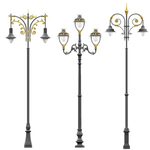 European Garden Lights Retro Villa Landscape Lights Outdoor LED Waterproof Street Lamp Aluminum Cast Pole Light