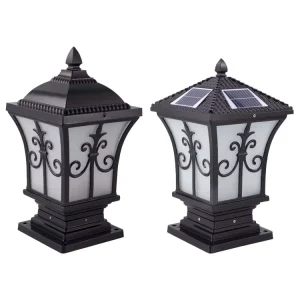 European Outdoor Gate Light Waterproof Pillar Lighting Solar Gate Lamp Long Lasting Solar LED Garden Light