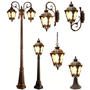 European Retro Spike Light Outdoor LED Garden Lights Electric Waterproof Warm White Bronze Landscape Lighting