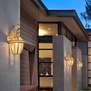 European Style All Copper Waterproof Outdoor Wall Lights for Villa Garden Corridor Courtyard