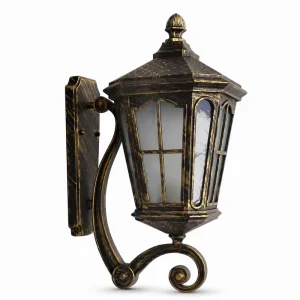European Style Antique Bronze Outdoor Wall Light Waterproof Die cast Aluminum Retro Garden Lamp for Villa Hotel