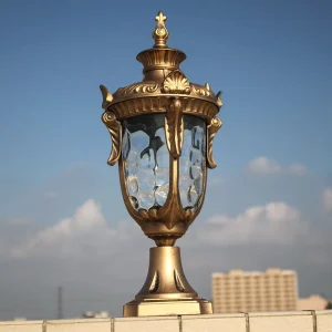 European Style Antique Column Outdoor Waterproof Garden Fairy Light Gate Column Outdoor Decoration Landscape Lighting