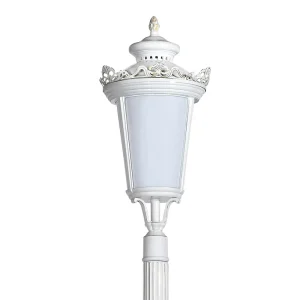 European Style LED Garden Lamp Post with Hanging Flower Basket Waterproof Outdoor Decorative Street Light
