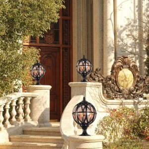 European Style Outdoor LED Column Lamp Waterproof Aluminum Wall Lamp for Villa Garden Pier Ceiling Door Residential Use