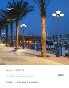 European Style Outdoor LED Courtyard Lights Garden Lawn Villas Decorative Waterproof IP65 Park Community Solar Garden Lights