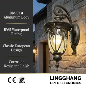 European Style Outdoor Wall Lamp Retro Waterproof Outdoor Wall Lamp Corridor and Passageway Ambient Decorative Led Wall Lamp