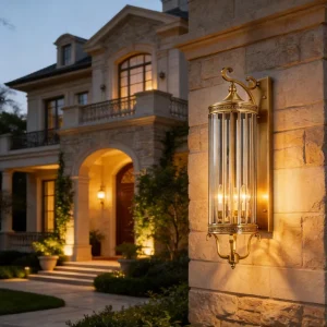 European Style Solid Brass Outdoor Wall Lights Hardwired Waterproof Garden Lights for Villa Hotel Courtyard Corridor