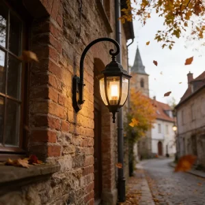European Vintage Black Bronze Farmhouse Style Aluminum Alloy Outdoor Wall Lamp Curved Arm Waterproof IP65 Exterior Sconce