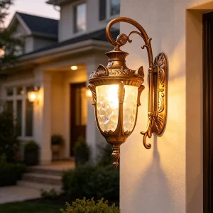 European Vintage Style Bronze LED Garden Wall Lights Aluminum Waterproof IP65 for Courtyard Porch Outdoor Space