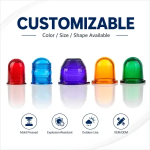 Explosion Proof Red Blue Green Glass Dome Mold Pressed Airport Use for Outdoor Lighting Light Covers