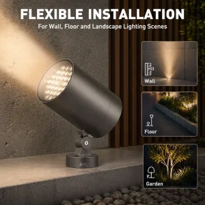 Exterior Decoration Facade Lighting Outdoor Building Narrow Beam LED Flood Lights Garden Aluminum IP66 High Bright Warm White