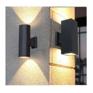 Exterior IP65 Aluminum Round RGB LED Wall Mount Updown Street Light with E27 GU10 Base