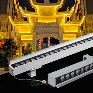 Exterior Outdoor Mounted Washer Light bar Dmx512 DC24V Rgbw Waterproof Ip65 Outdoor Led Wall Washer Lamp