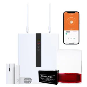 FC-7668Pro Wired Alarm System ABS Alarm Control Panel with PSTN/IP App Remote & Motion Sensor for Industrial/Office/Home Use